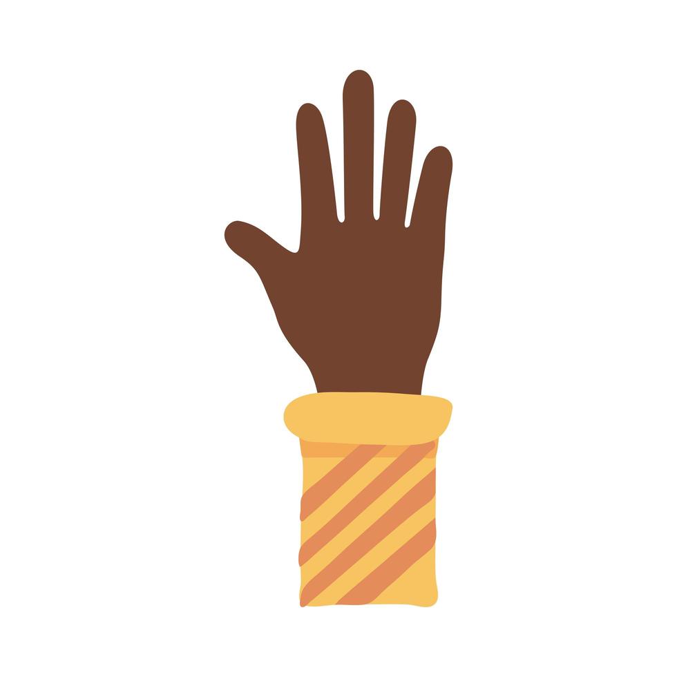 black hand protesting flat style icon vector