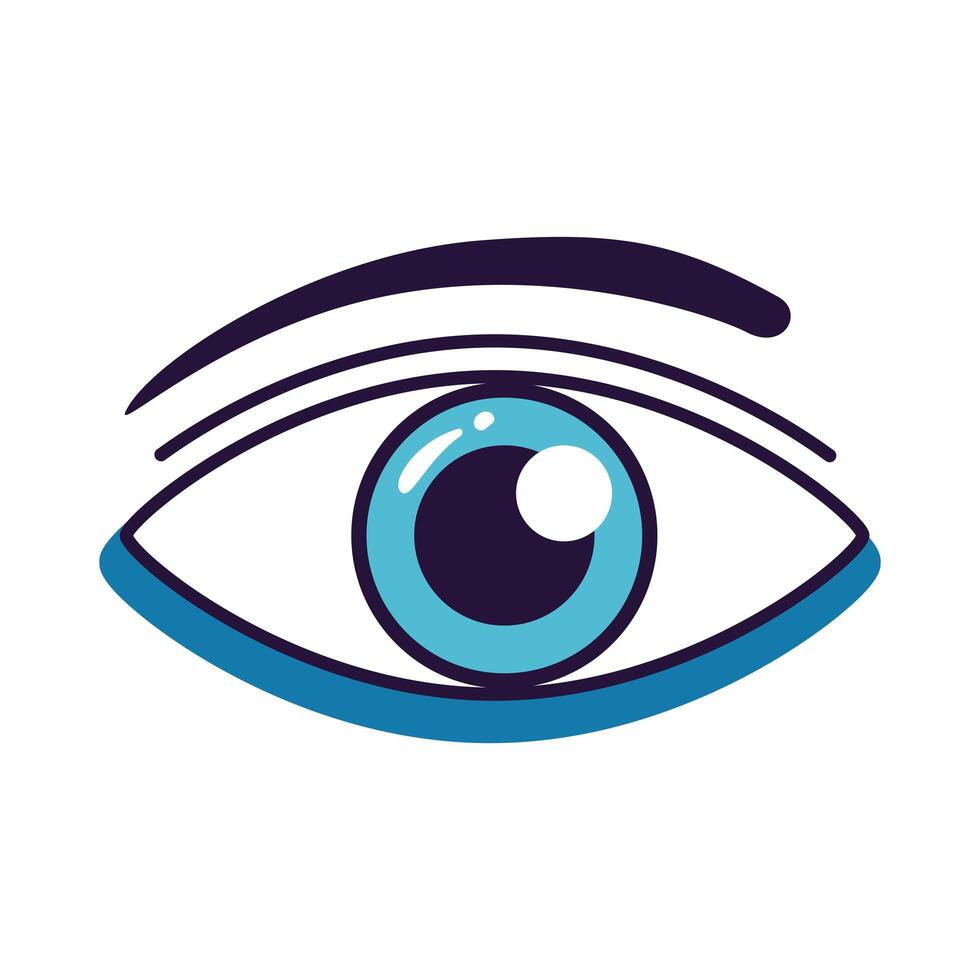 eye human slang line and fill style vector