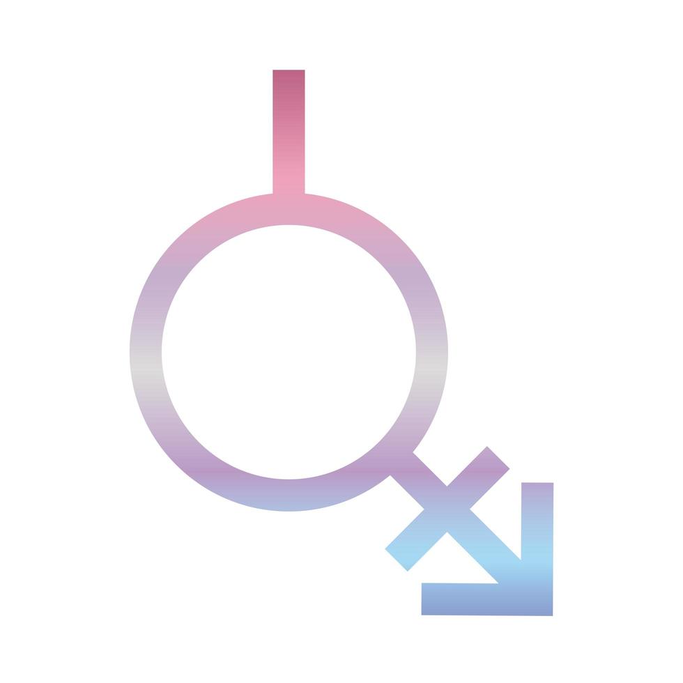 androgyne gender symbol of sexual orientation gradient style icon vector