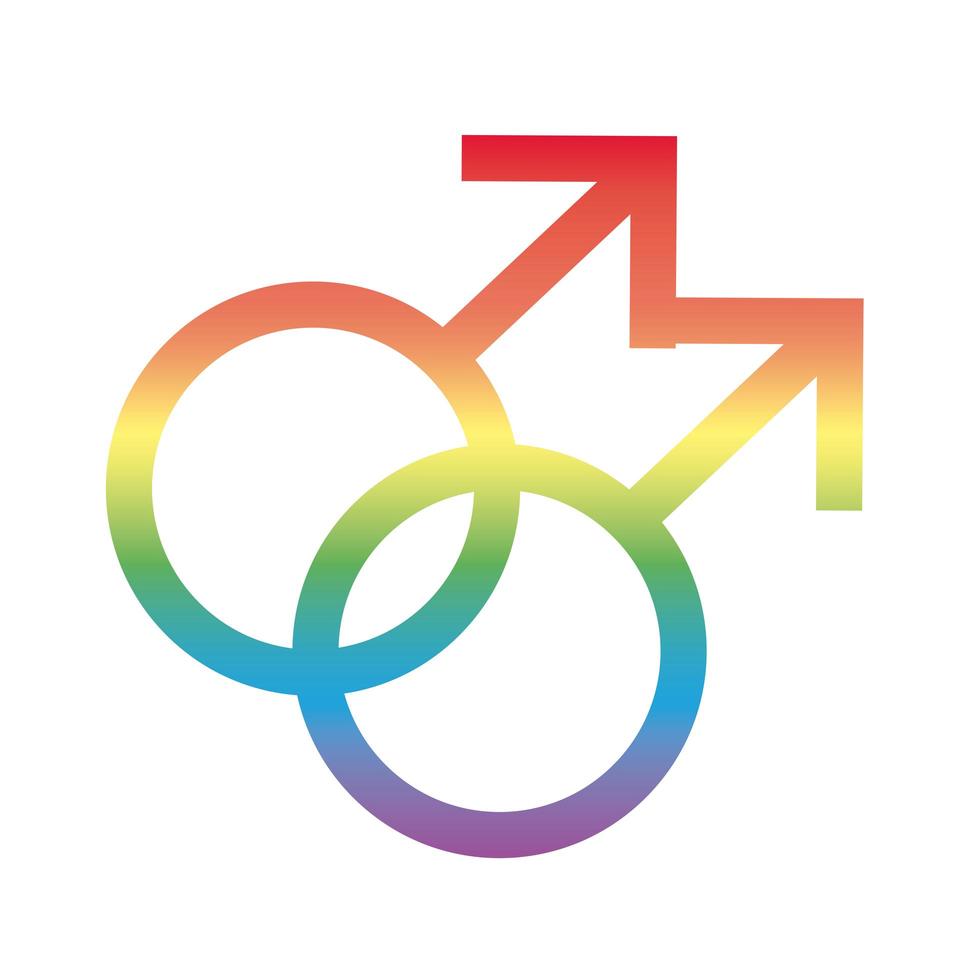 símbolo de género gay del icono de estilo degradado de orientación sexual vector
