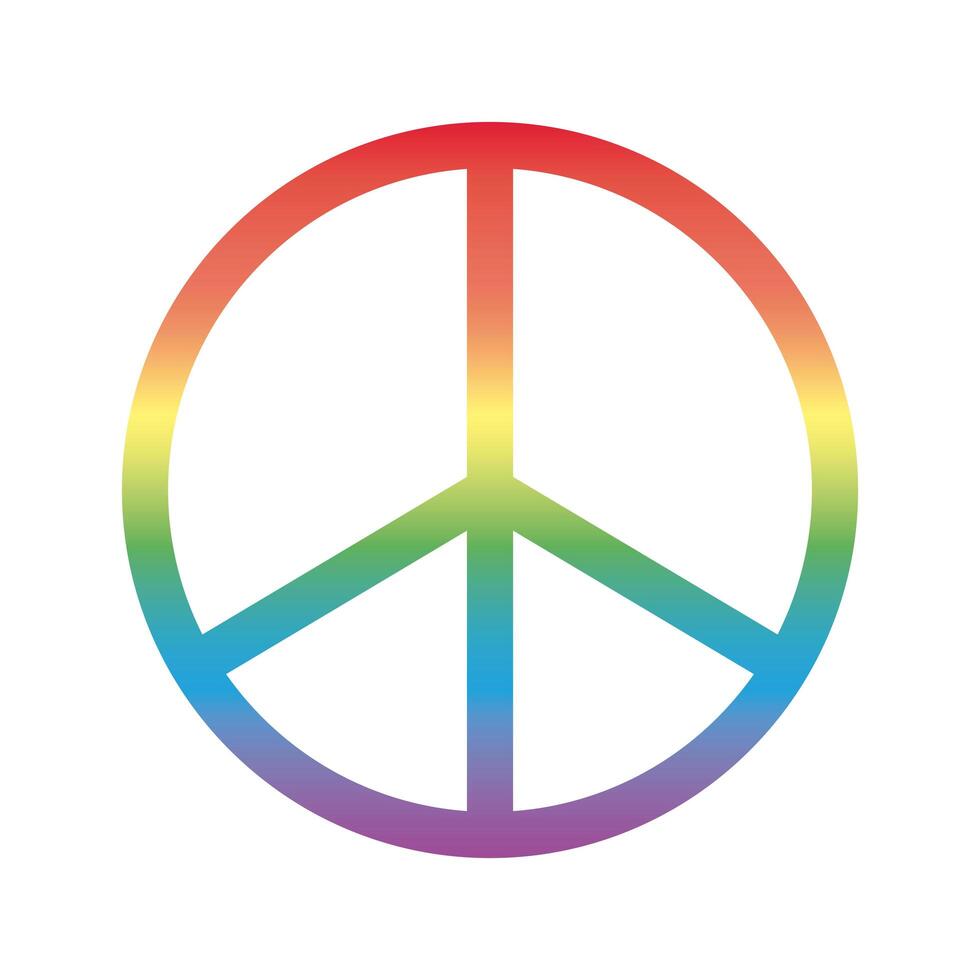 peace symbol gradient style icon vector