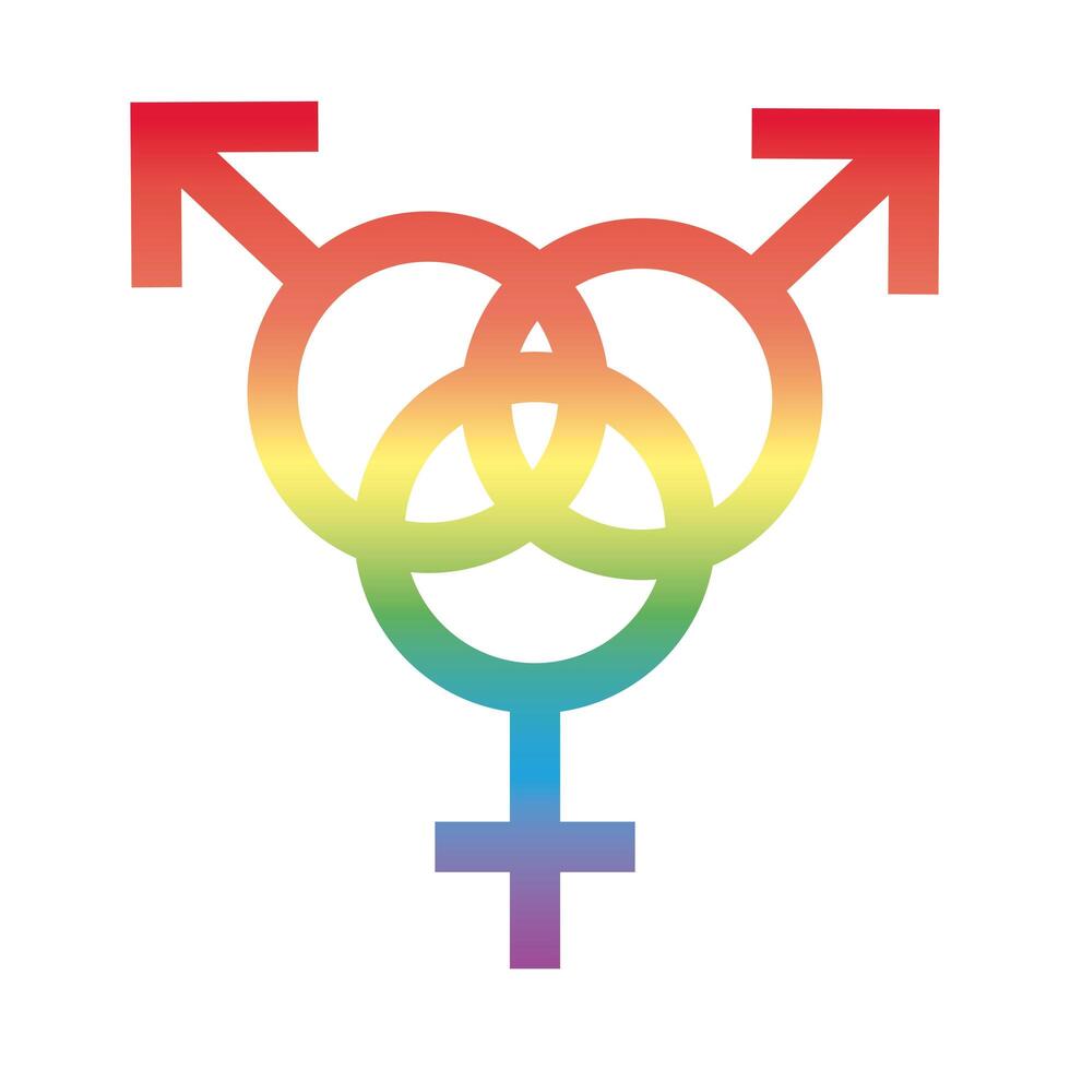 bisexual man gender symbol of sexual orientation gradient style icon vector