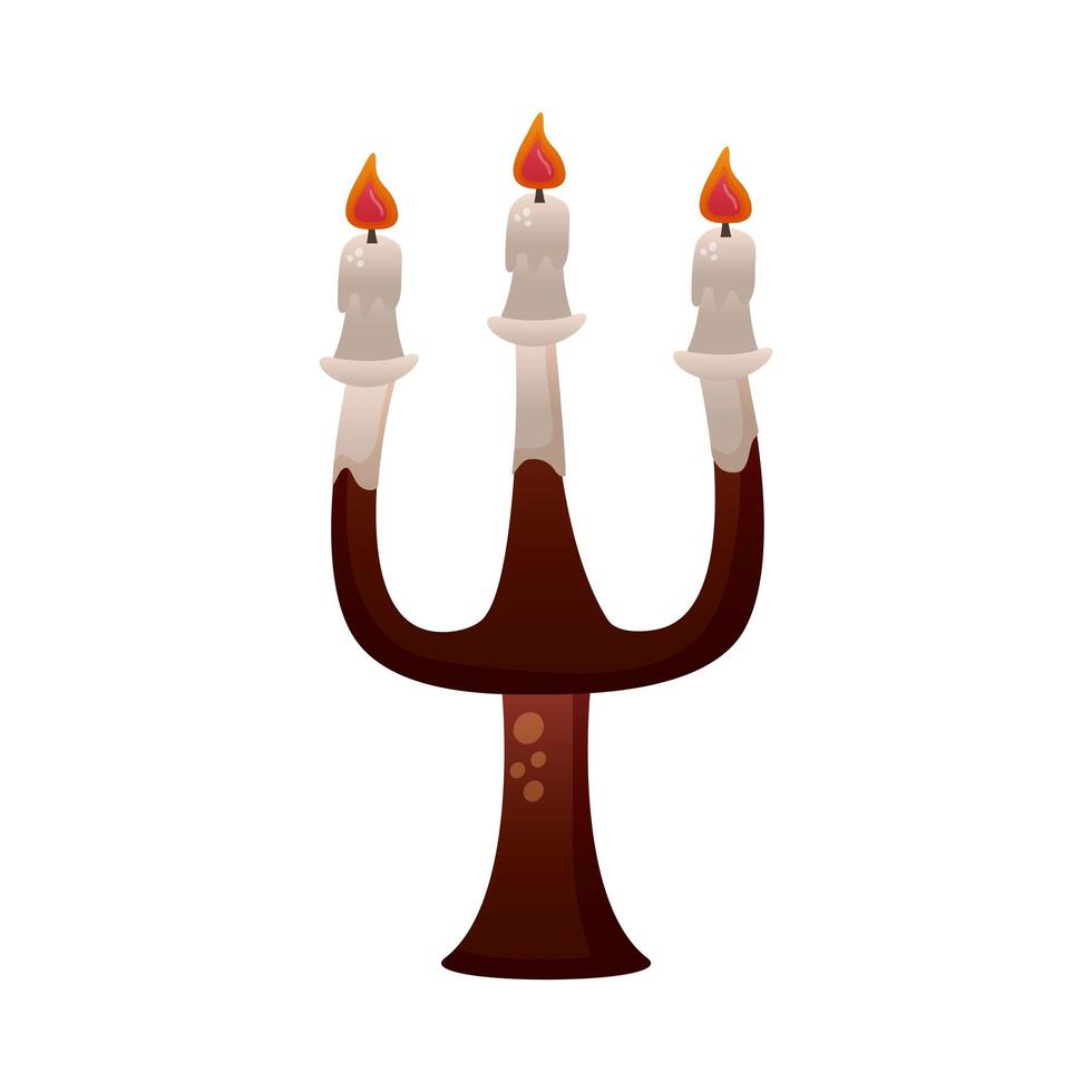 chandelier with candles gradient style icon vector