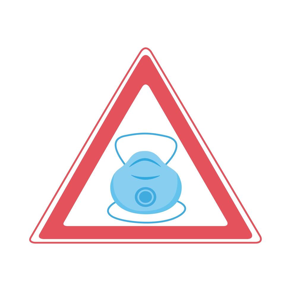 mask required label triangular stamp with face mask vector