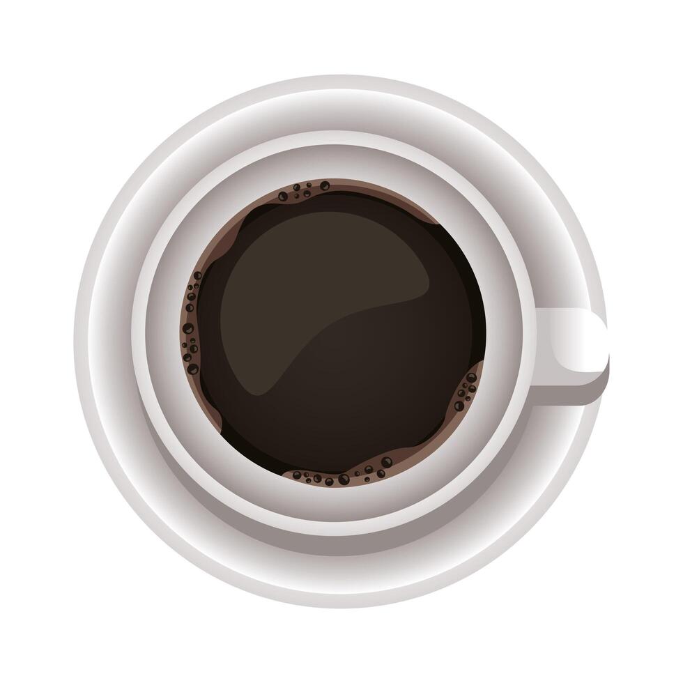 coffee cup drink airview icon vector