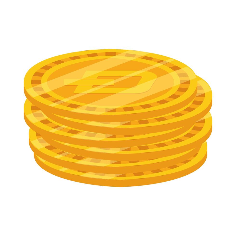 Isolated Dash coin vector design