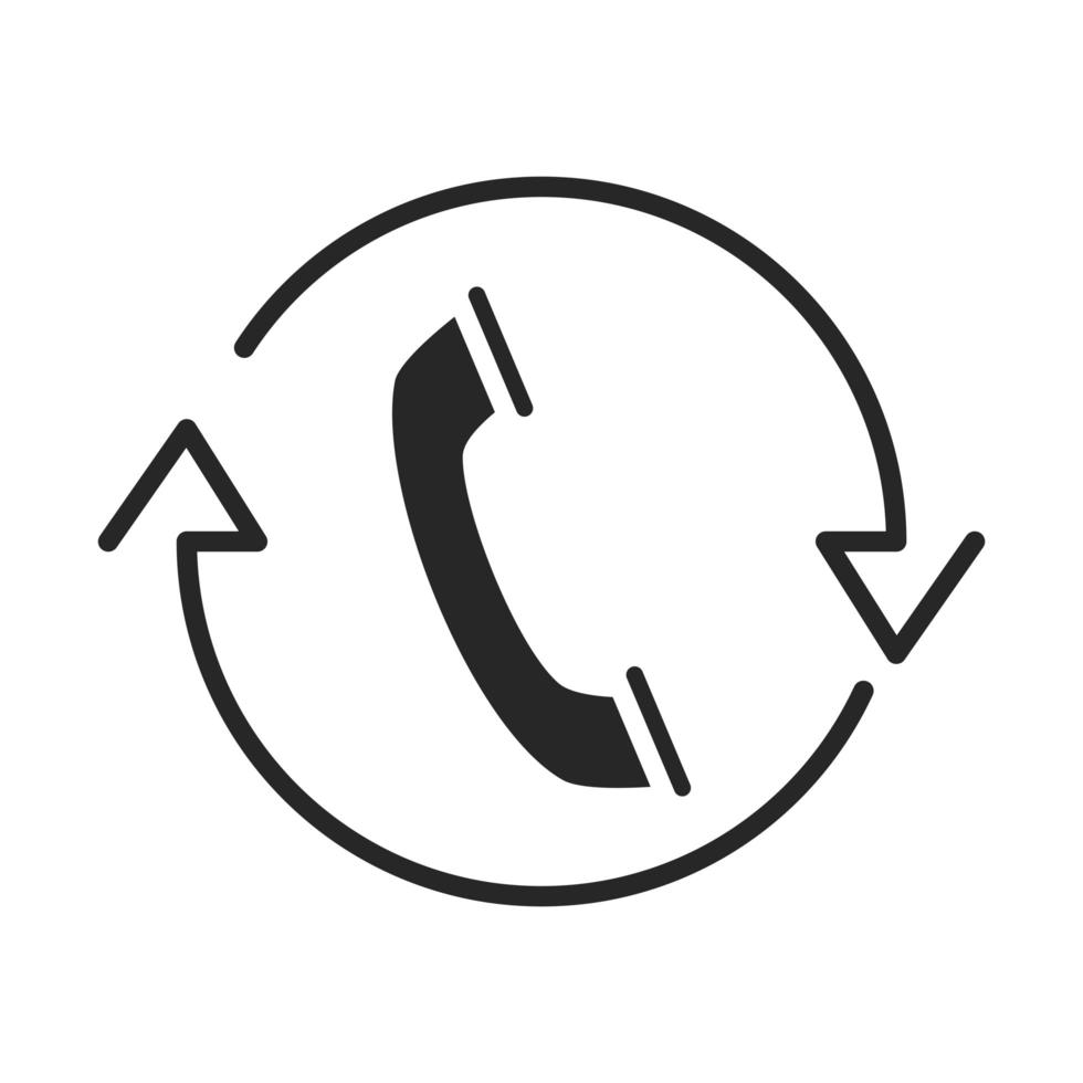 phone call center service helpline silhouette style icon vector