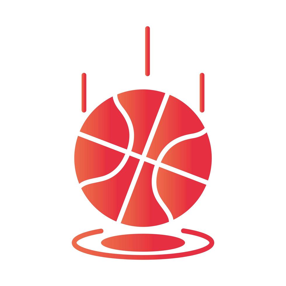 juego de baloncesto, pelota que rebota, recreación, deporte, gradiente, estilo, icono vector
