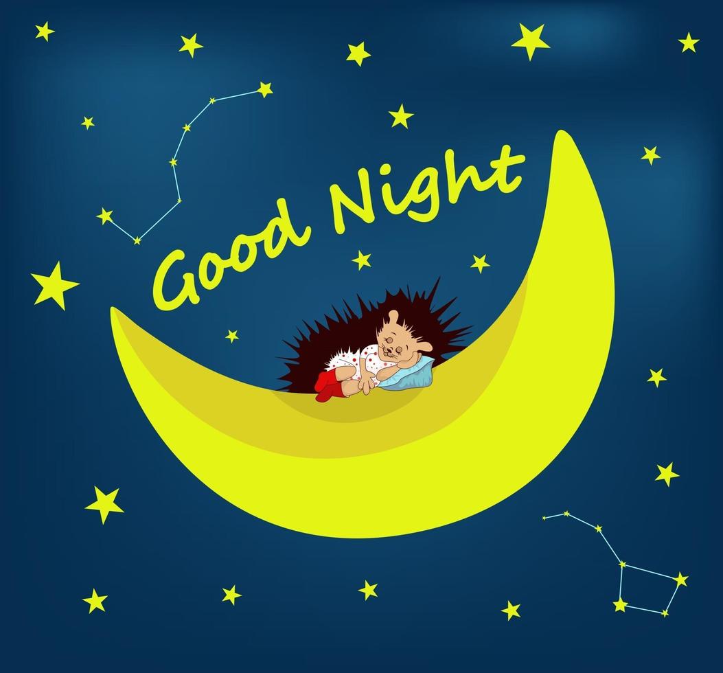 Vector image of a sleeping hedgehog