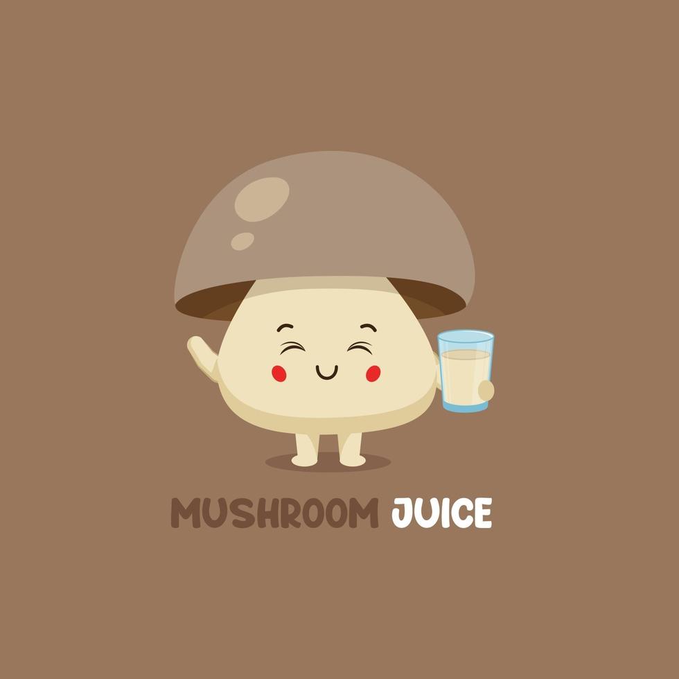 Cute Smiling Mushroom Juice Character vector