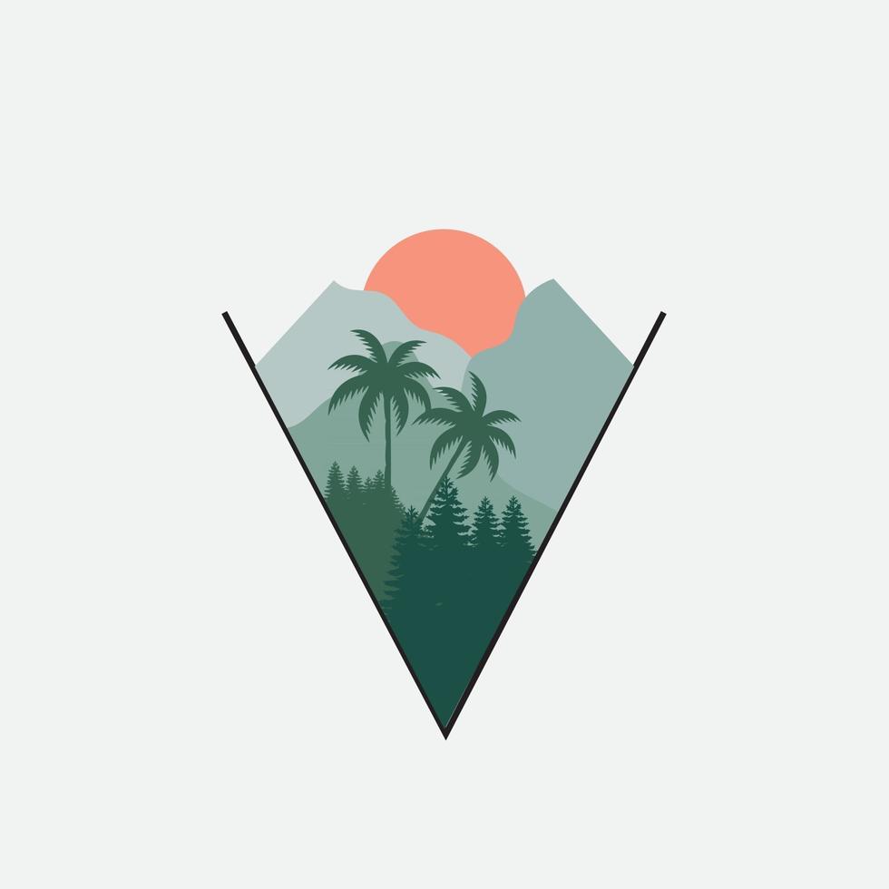 landscape illustration logo vector
