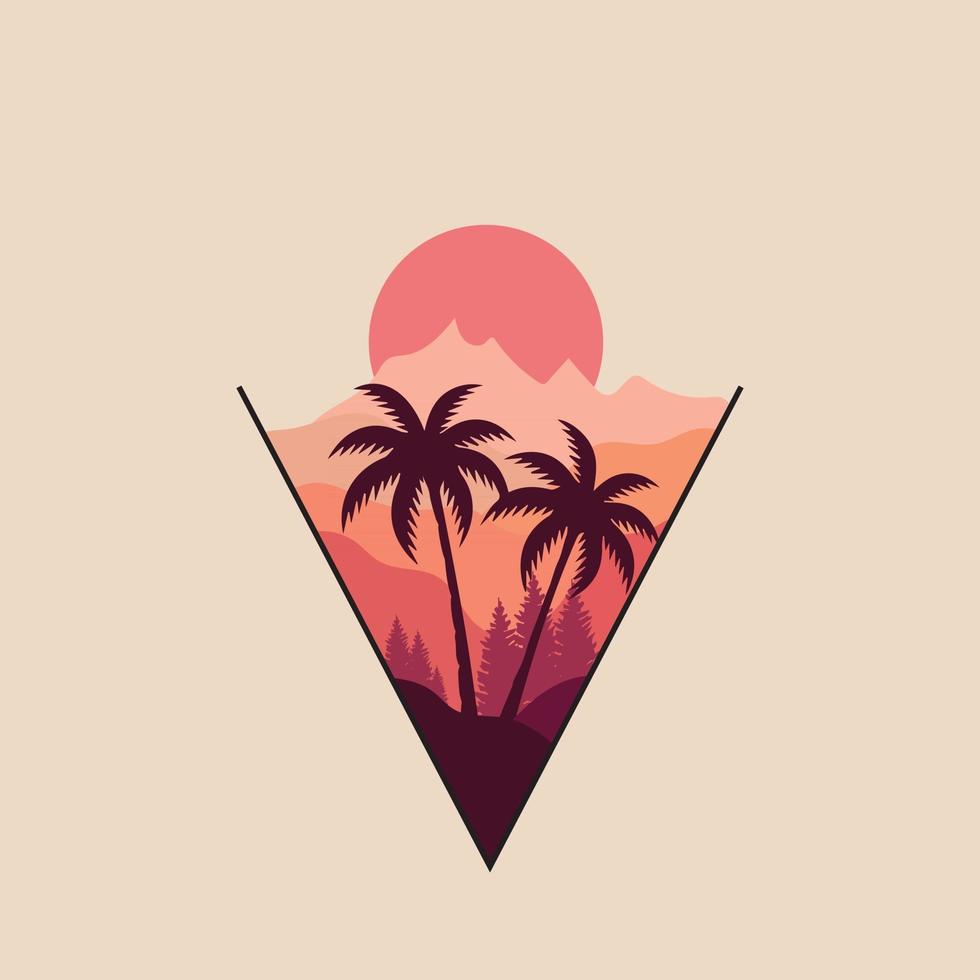 logo de ilustración de paisaje vector