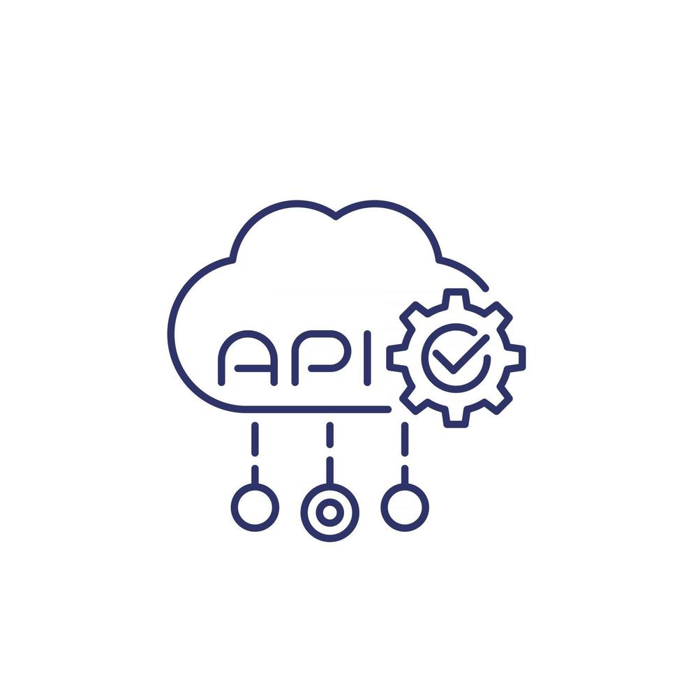 Web api software integration line icon on white 2565500 vector art at