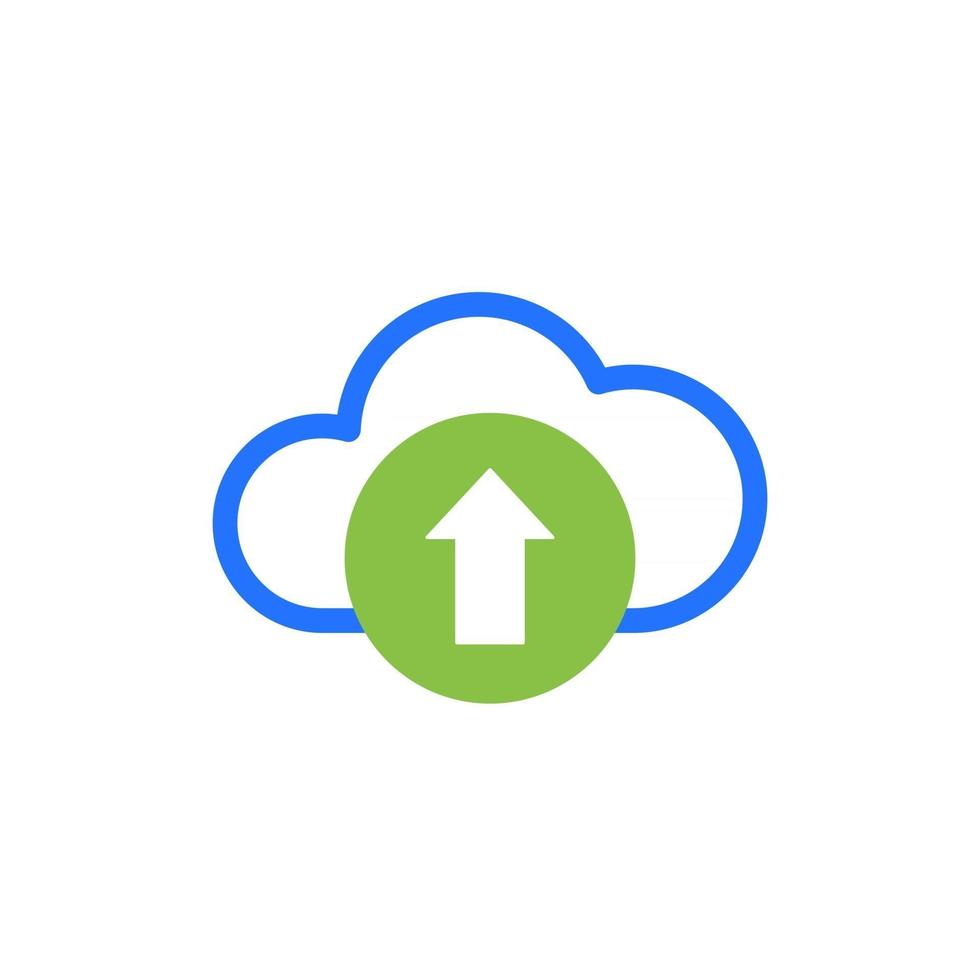 upload icon with a cloud on white vector