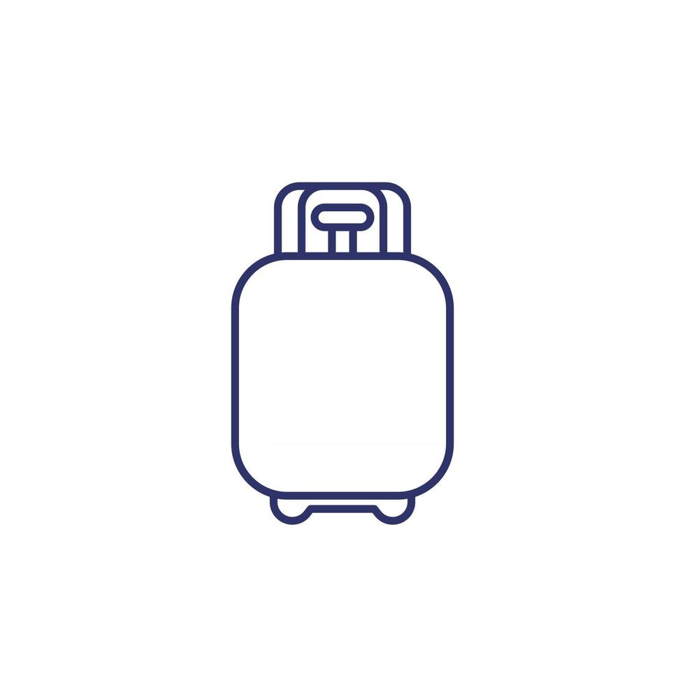 icono de línea de tanque de gas propano en blanco vector