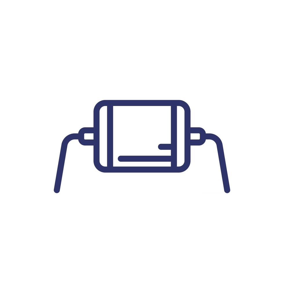 resistor line icon on white vector