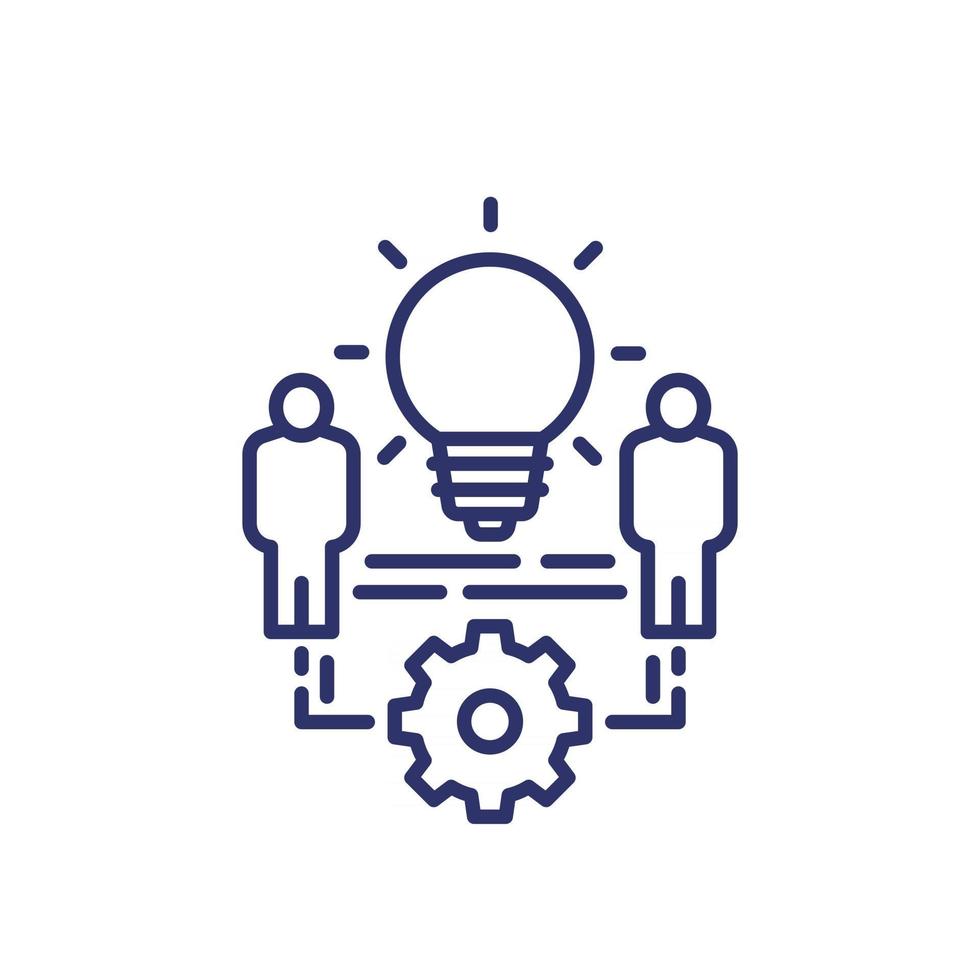 exchange of ideas or thought process line icon vector