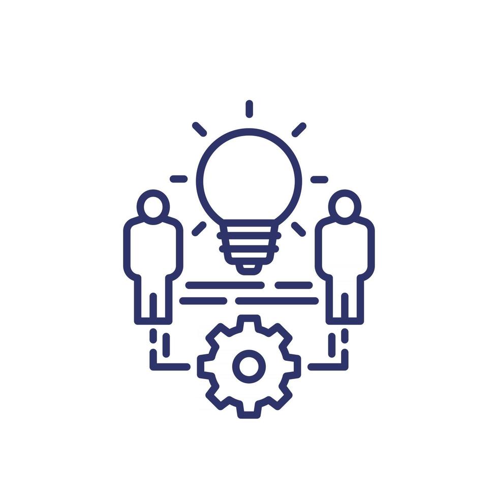 exchange of ideas or thought process line icon vector