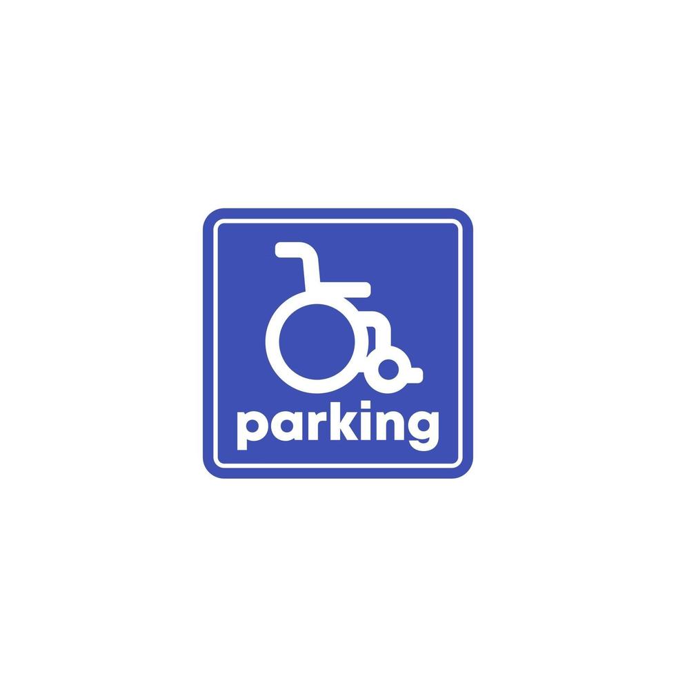 Handicapped parking sign on white vector