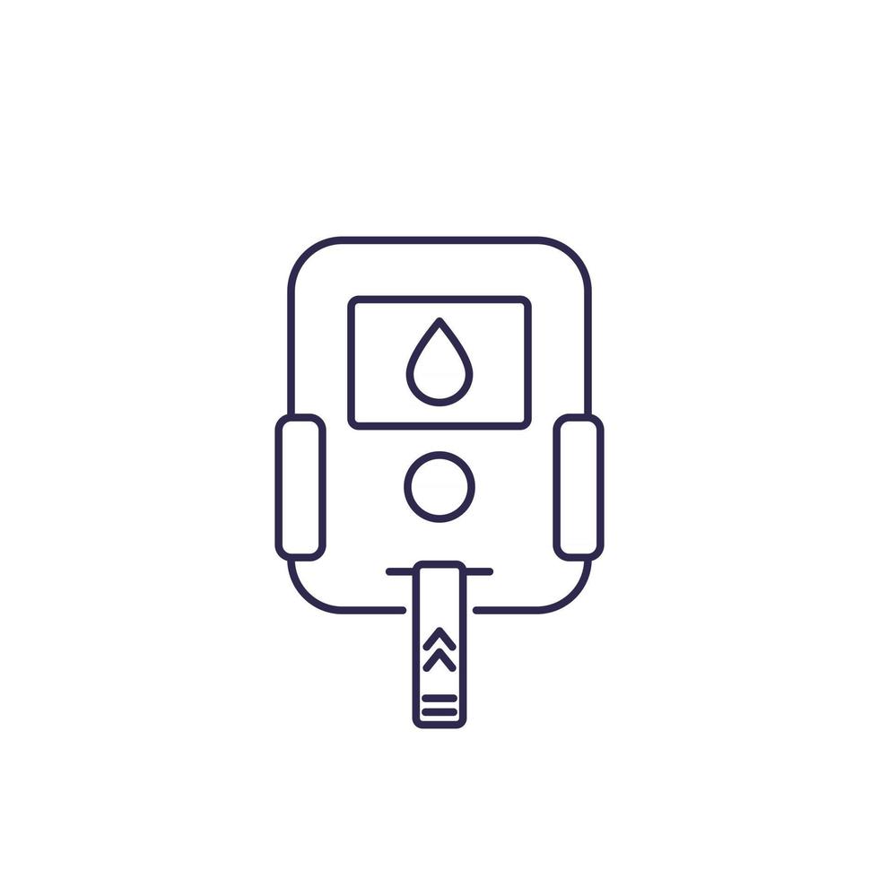 Glucose meter icon line design vector