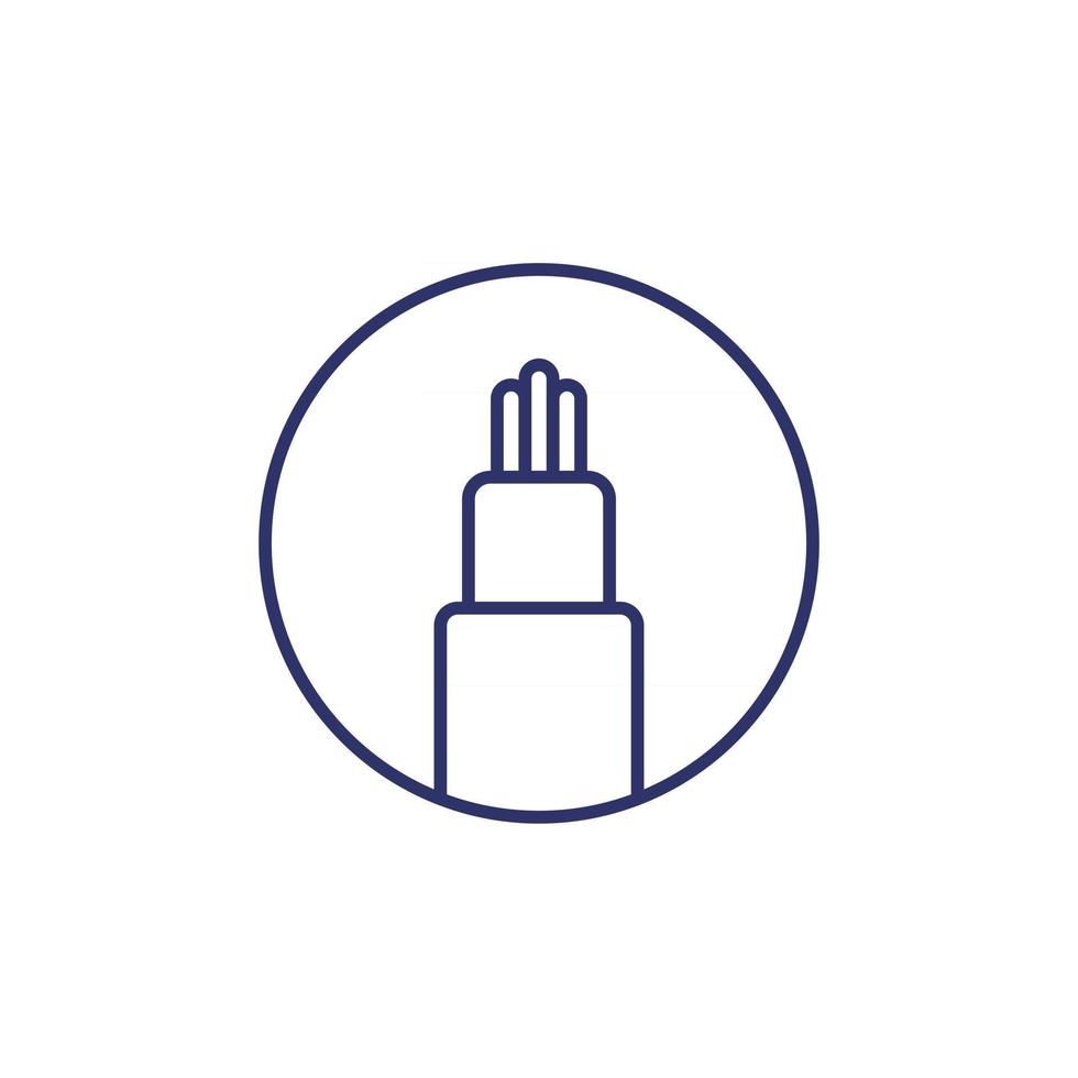 optic fiber cable line icon on white vector