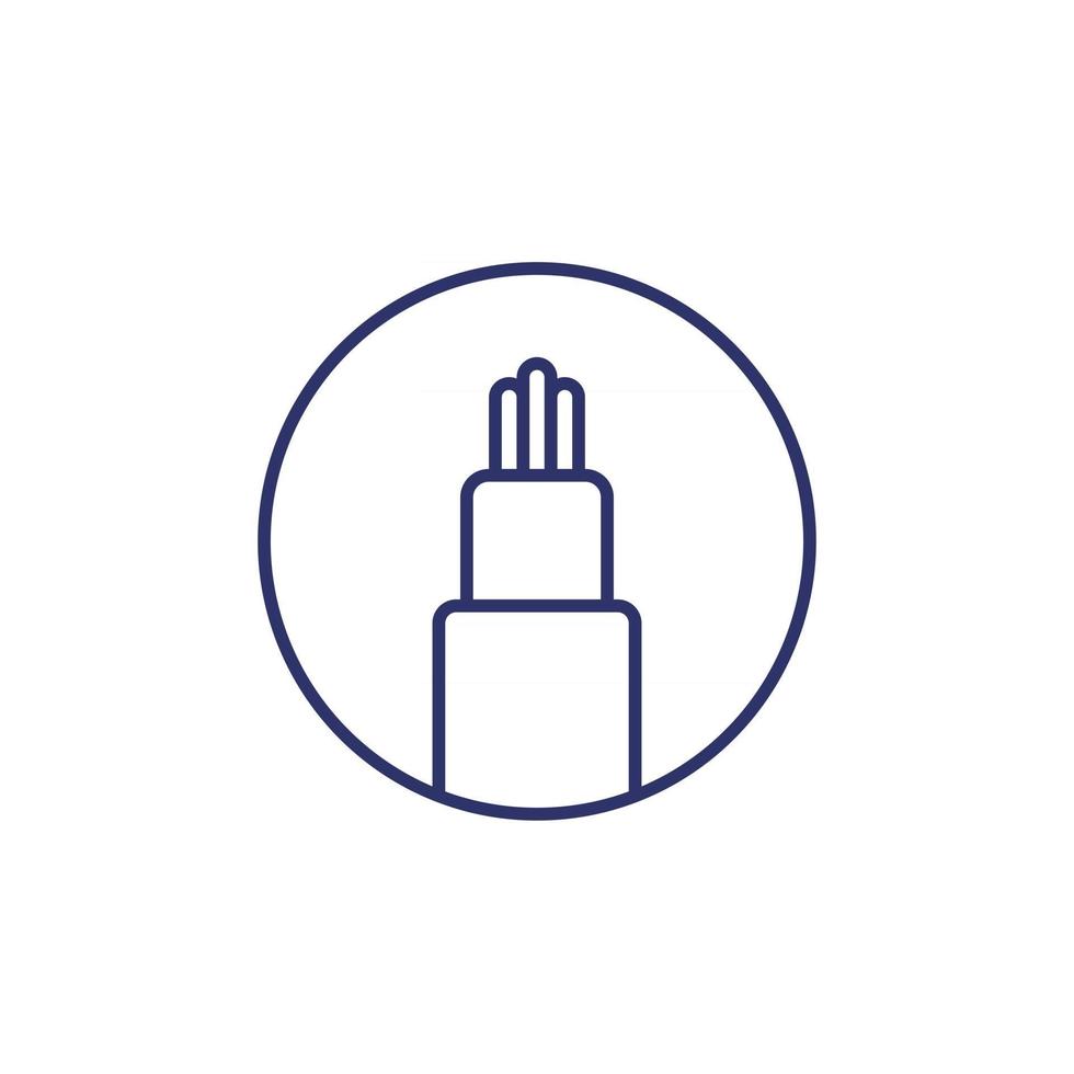 optic fiber cable line icon on white vector