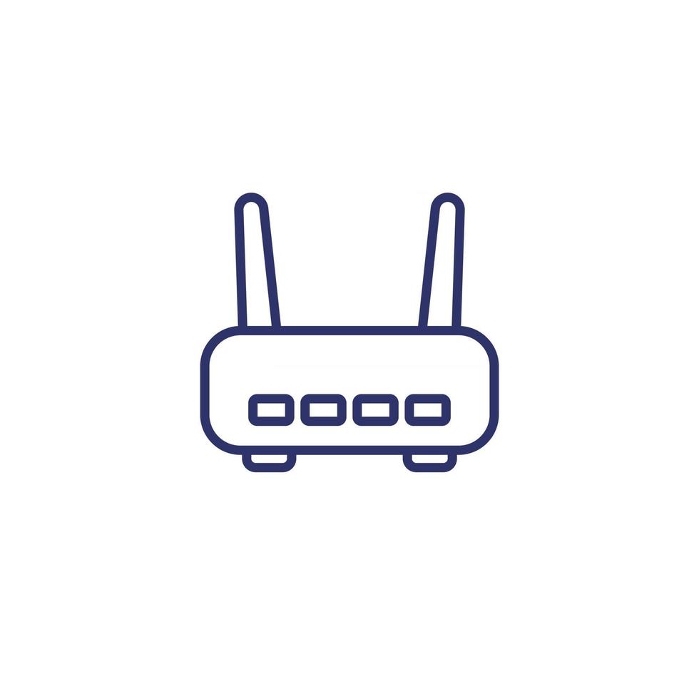 wi fi router or adsl modem line icon vector