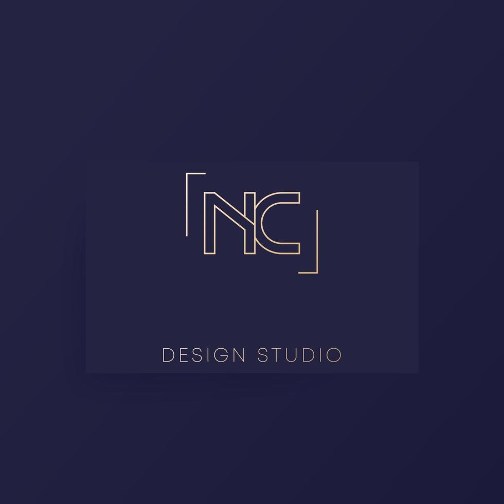 NC letters logo in minimal design vector