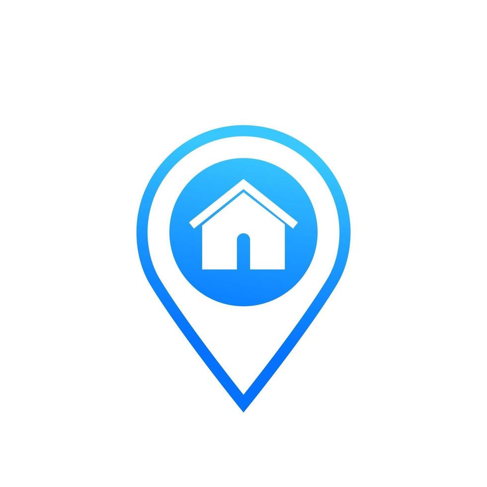 warehouse and location mark vector icon on white