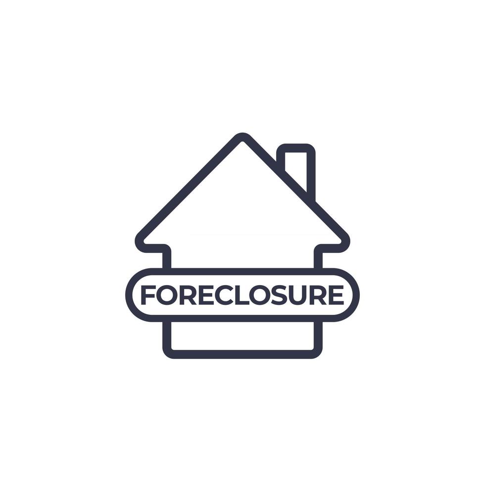 foreclosure icon on white vector