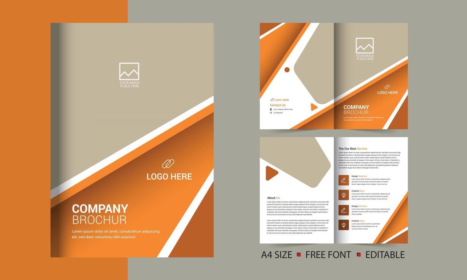Corporate Bifold brochure template catalog booklet template and fully