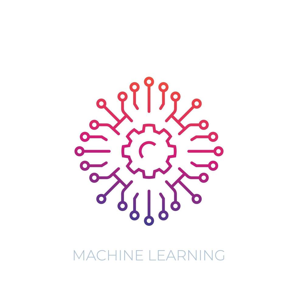Machine learning icon vector