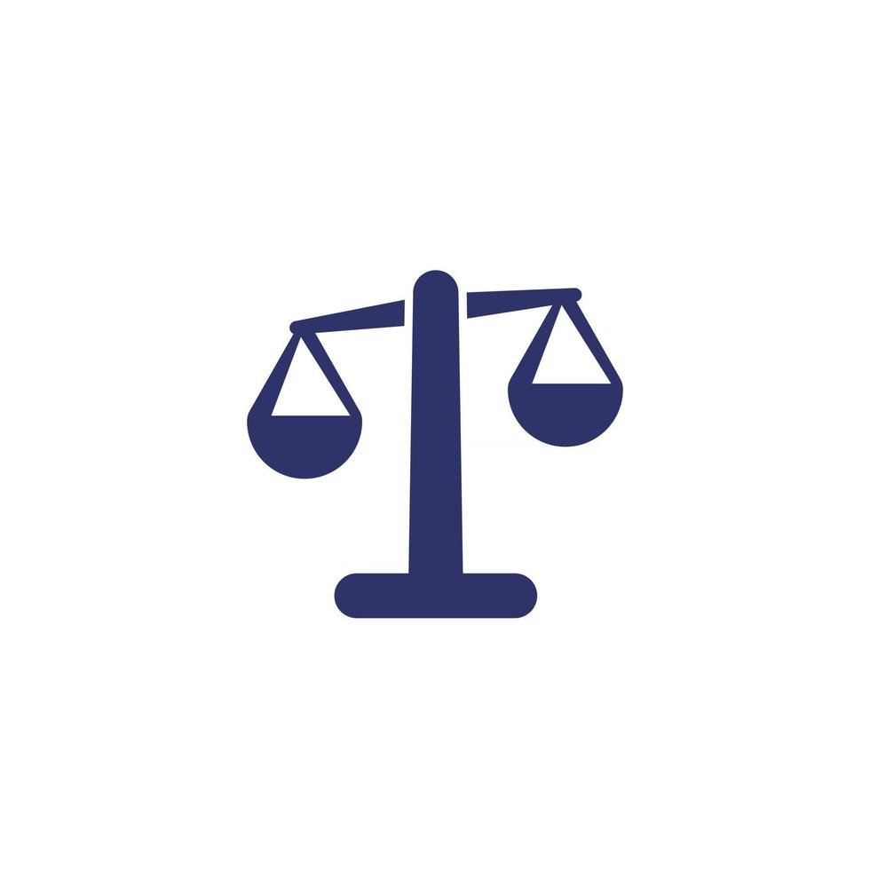 Ethics vector icon with scales on white