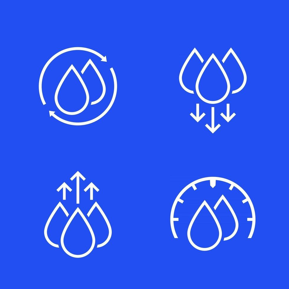 humidity and water icons for web vector