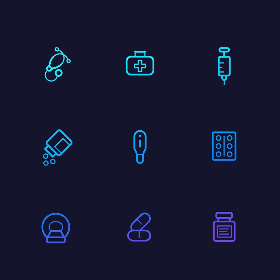 Healthcare hospital and medical vector icons set