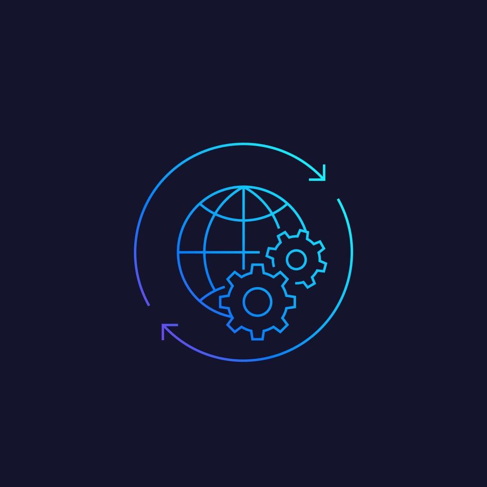 Global settings vector line icon