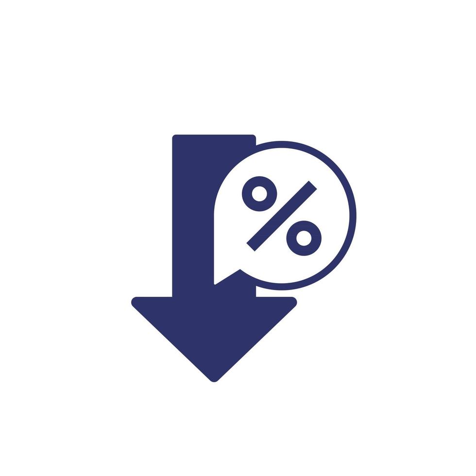 profit decrease icon on white vector