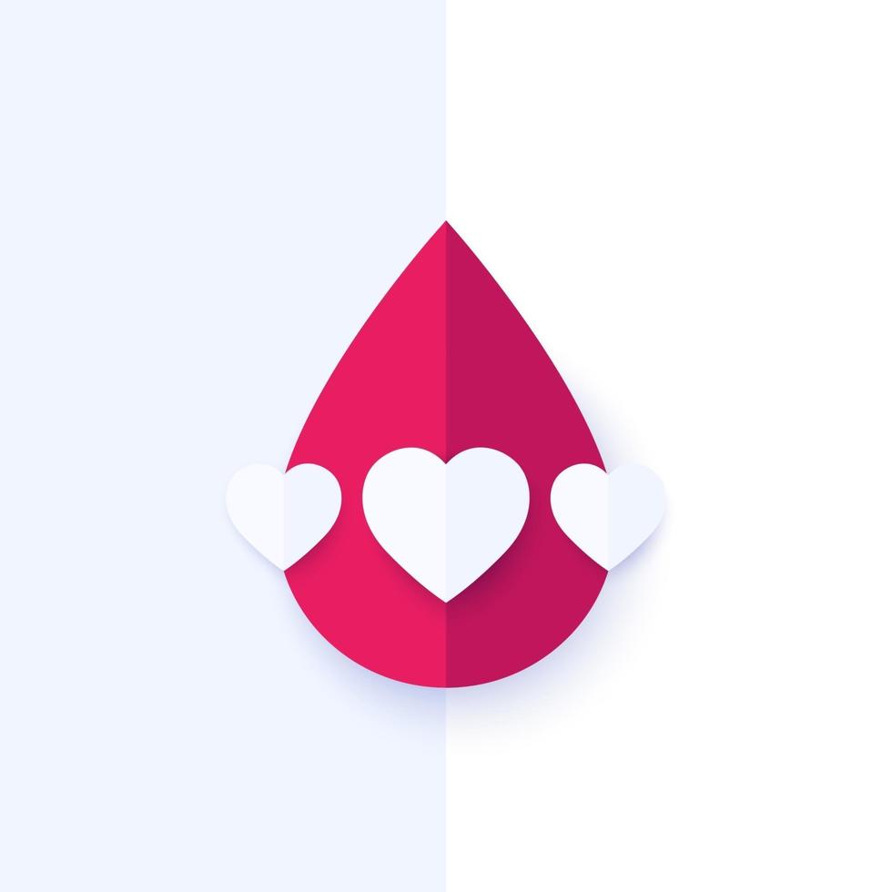 diseño vectorial de donación de sangre con corazones vector