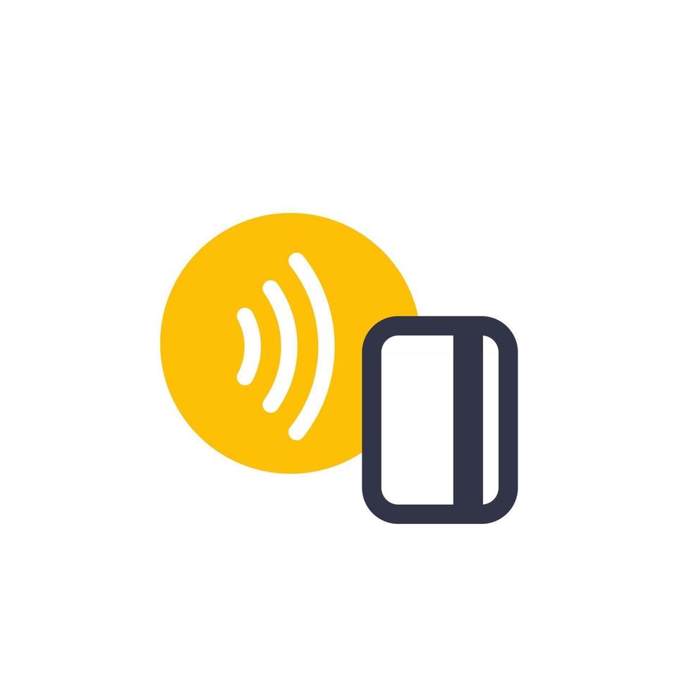 Contactless payment with nfc card icon on white vector