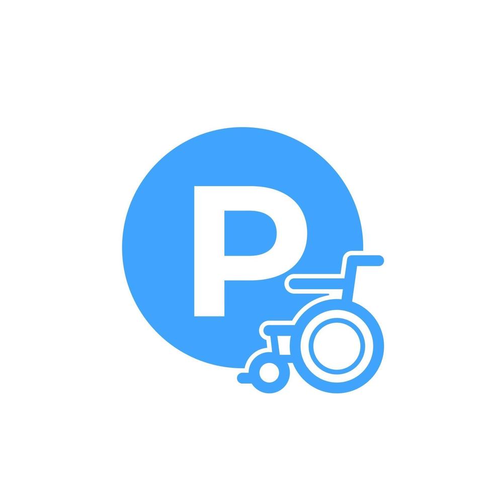 Handicapped parking icon vector sign