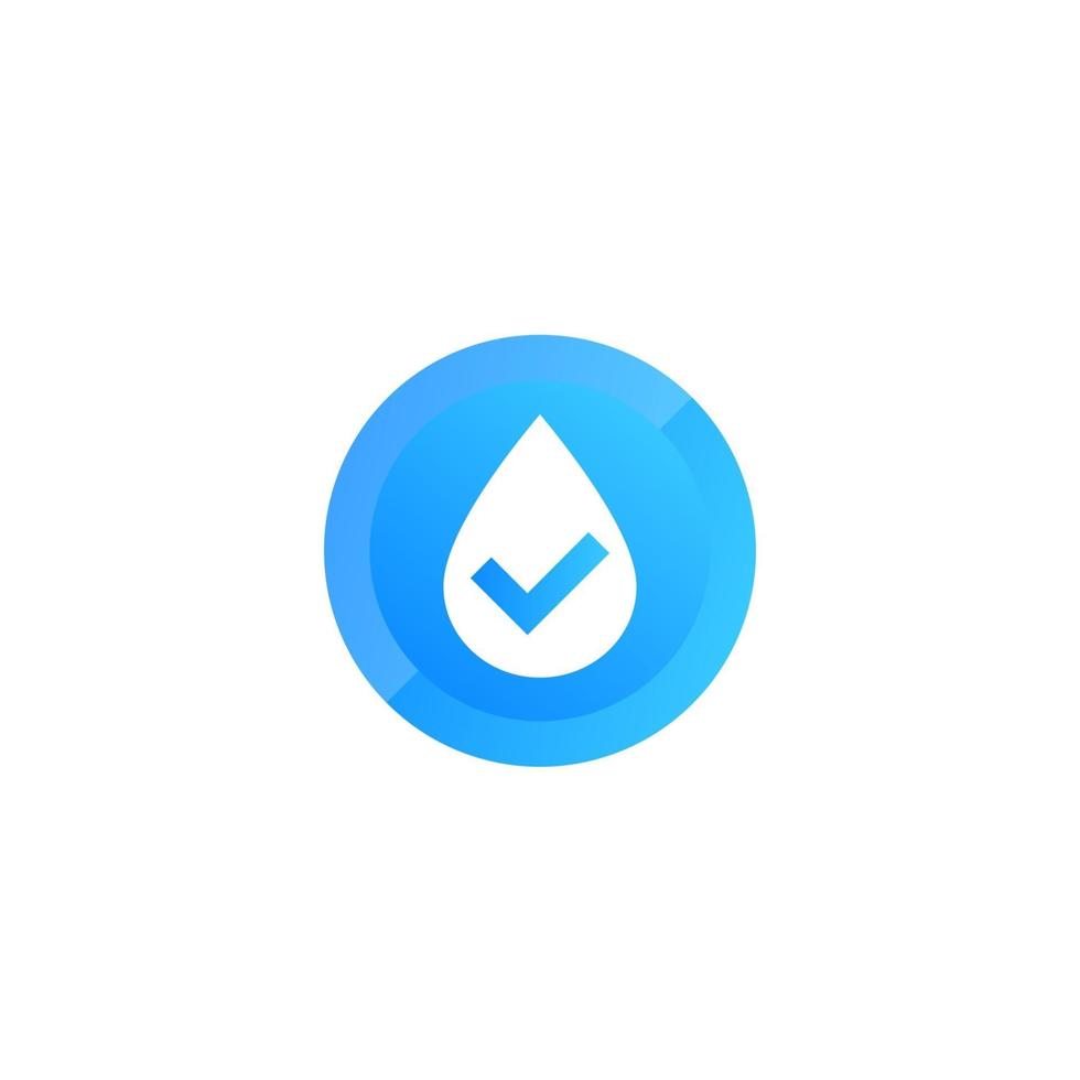 water vector icon with check mark