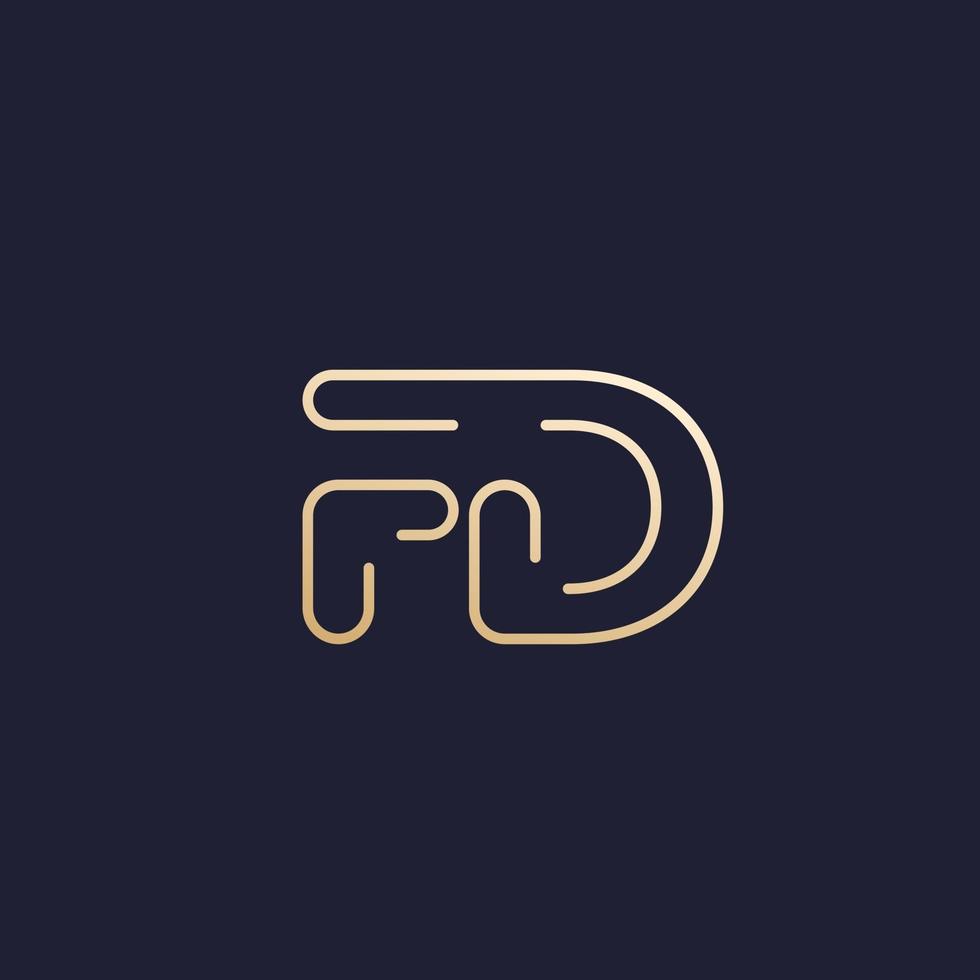 FD logo letters in line design vector