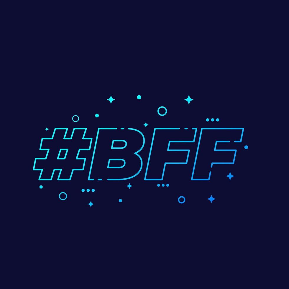 mejores amigos bff para siempre diseño lineal vector