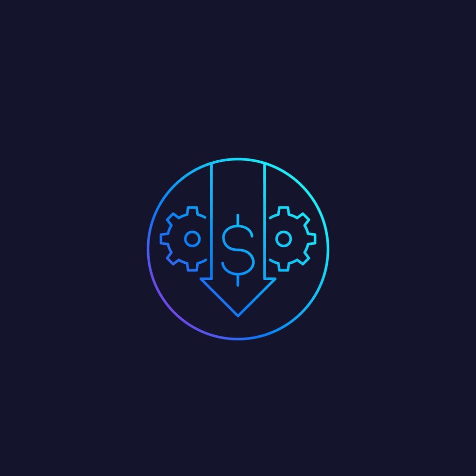 cost reduction or reduce icon vector