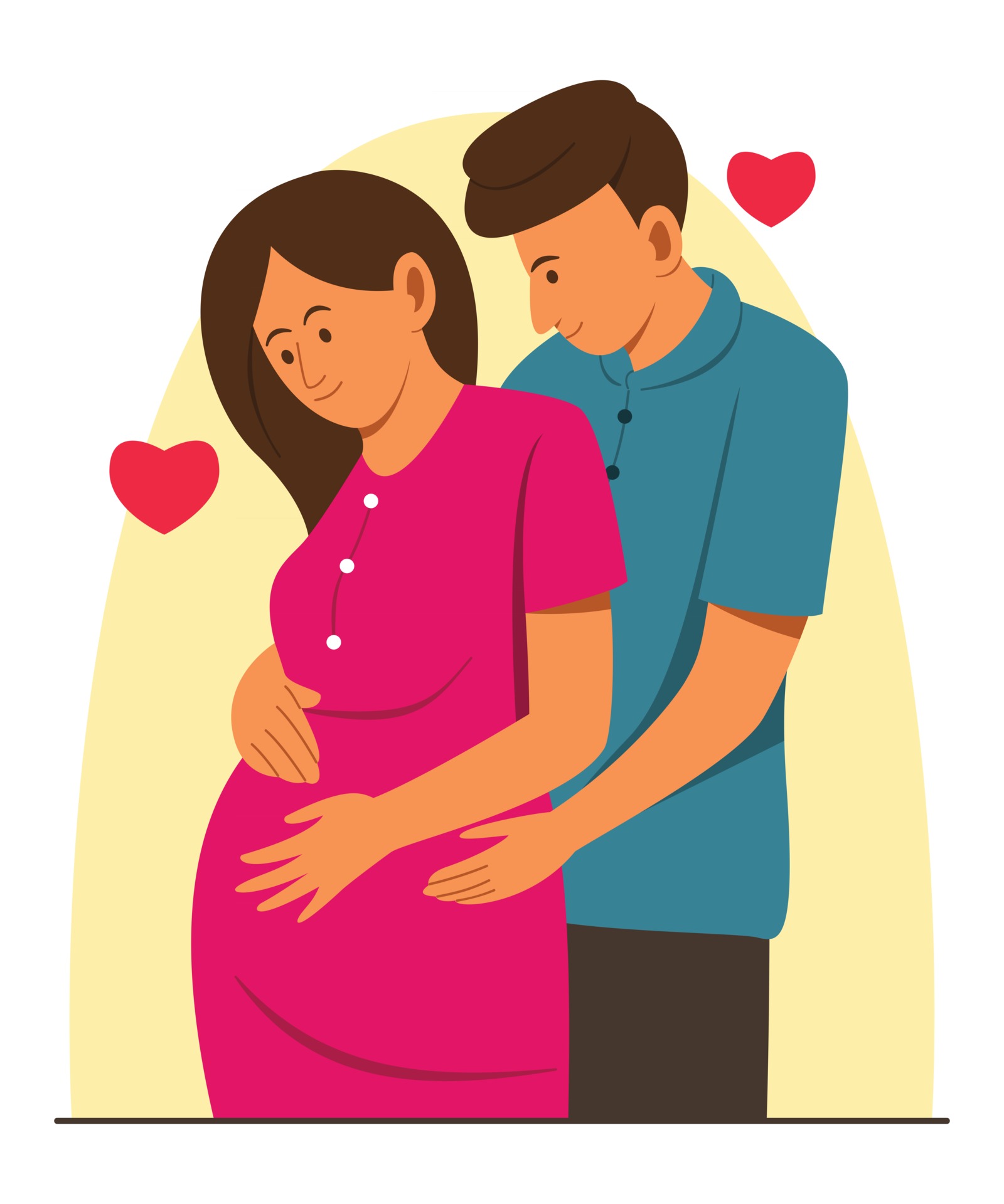 The Pregnant Woman is Taken Care by Husband 2565929 Vector Art at Vecteezy