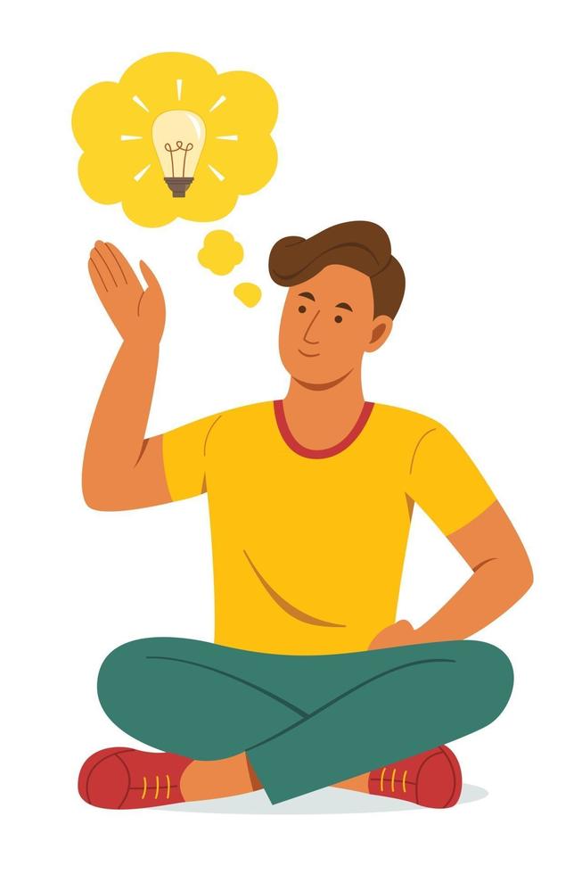Man Thinking the Good Idea While Sitting 2565936 Vector Art at Vecteezy Man Thinking the Good Idea While Sitting 2565936 Vector Art at Vecteezy