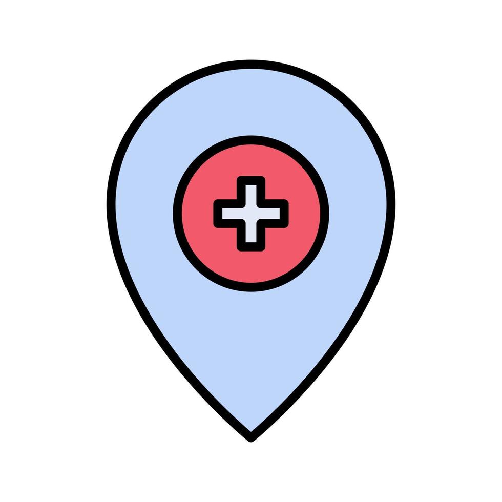 icono de ubicación del hospital vector