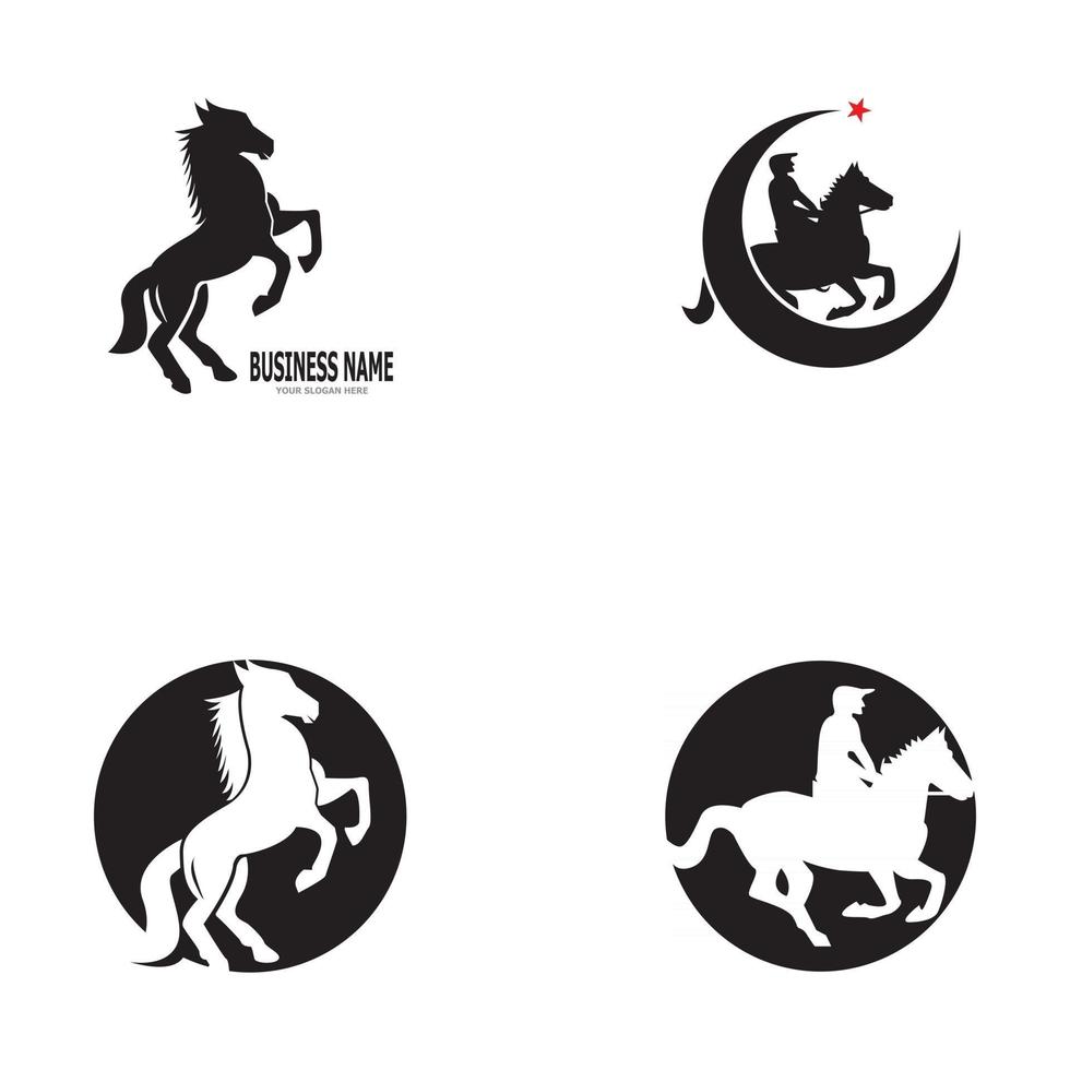 Ilustración de plantilla de vector de logotipo de caballo
