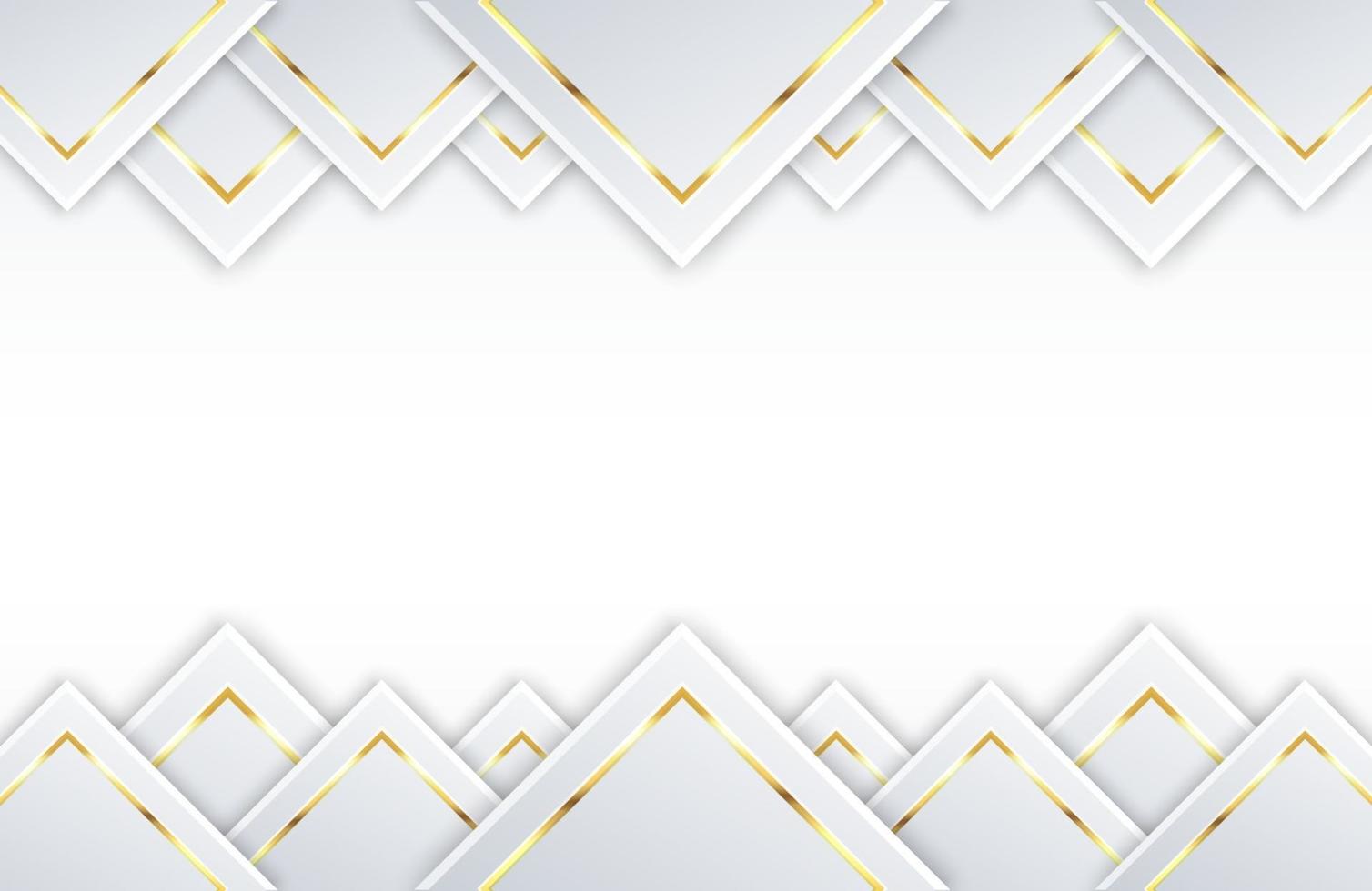 Modern white background with shiny gold circle element Abstract light silver clean surface vector