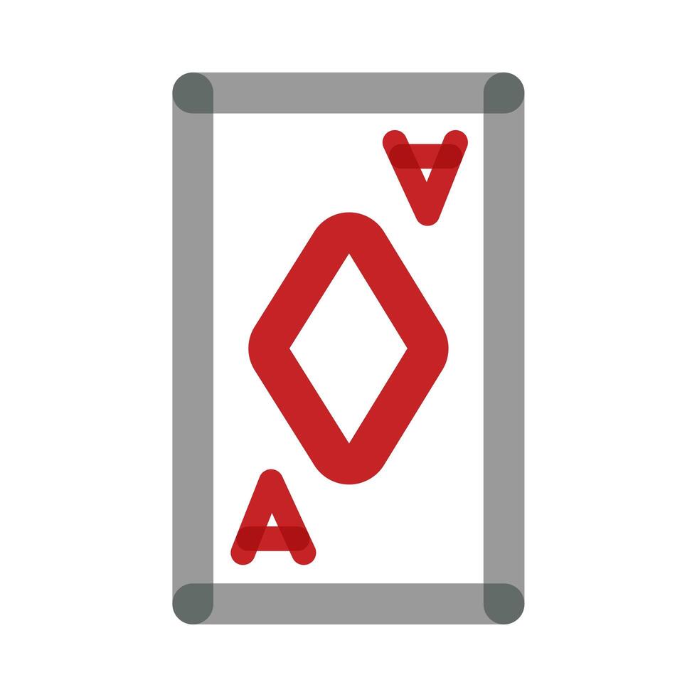 poker card with diamond multiply line style vector